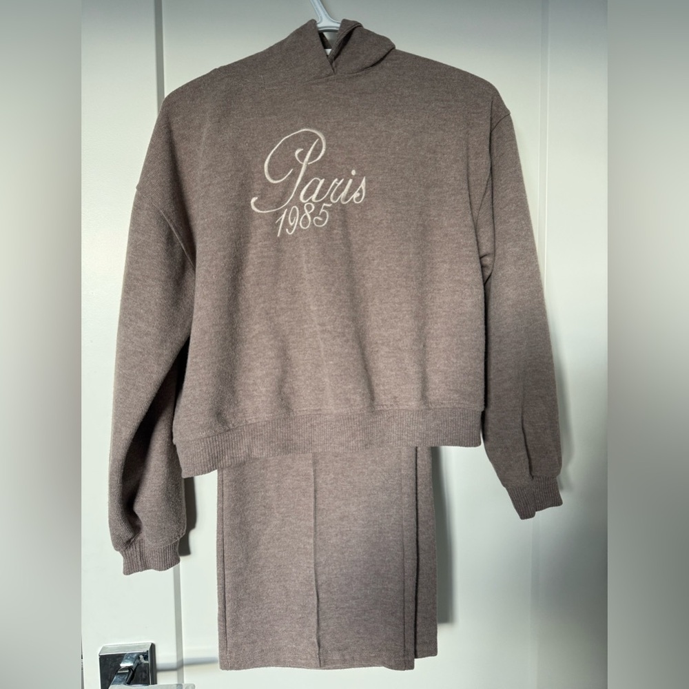 Zara girls size 13/14 hoodie and flare sweatpants set
